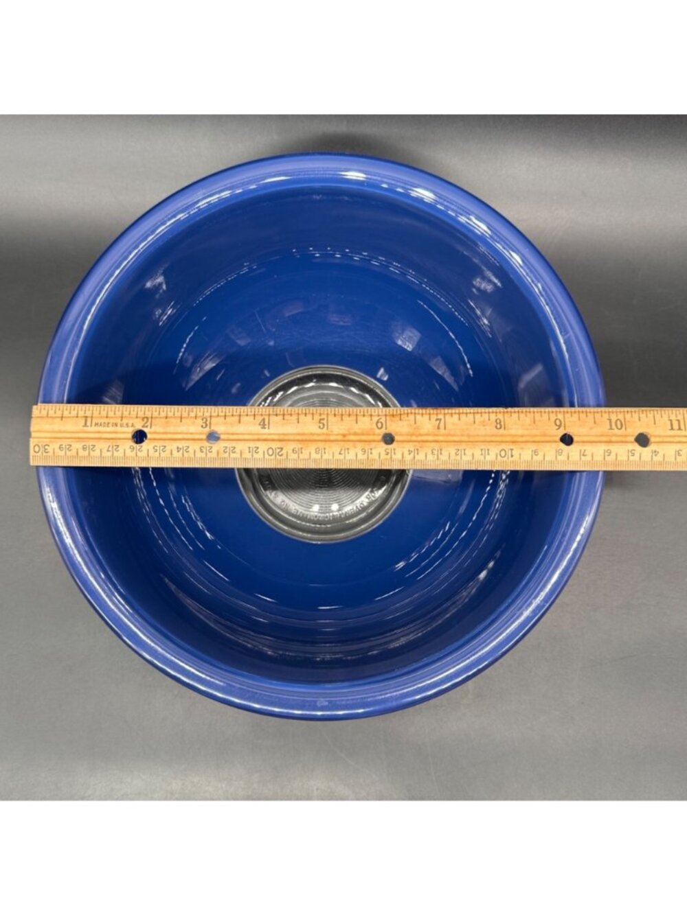 Vintage Pyrex Mixing Bowl Blue Glass 325 Made In USA 1980s Retro Serving 2.5L - Picture 8 of 9